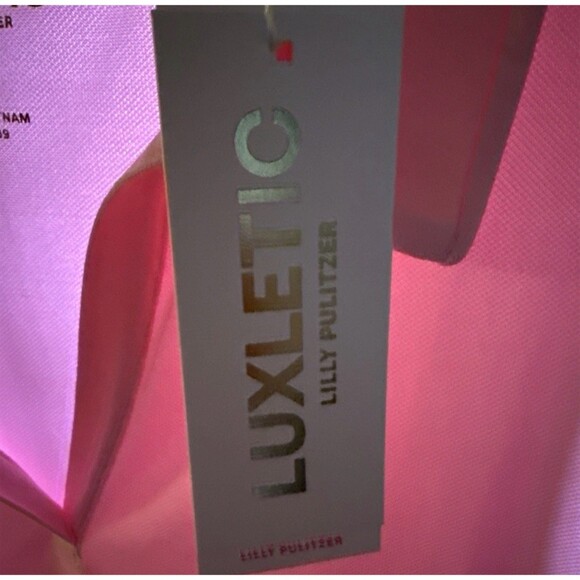 Lilly Pulitzer Luxletic Alister Sleeveless Polo Top UPF 50+ Pink XL NWT $108 - Picture 4 of 5
